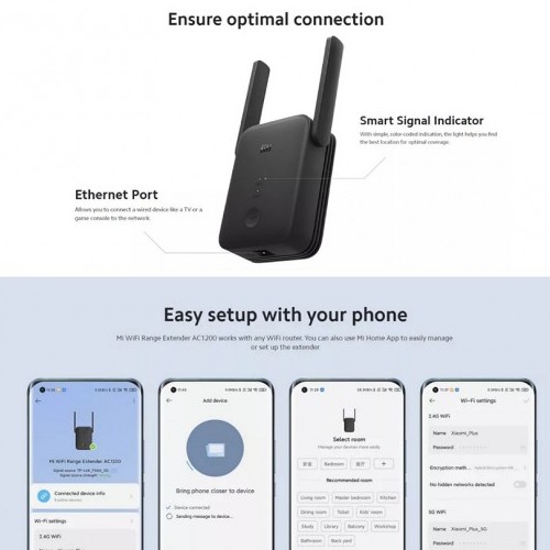 Mi WiFi Range Extender AC1200 2.4/5GHz Netbeinir