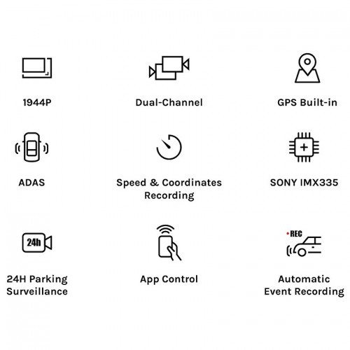 70Mai Kit A500s Dash Cam Pro Plus+ GPS + 70mai RC06 Rear Camera 1944p QHD